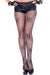 Women's Full Length Black Fishnets with Flowers