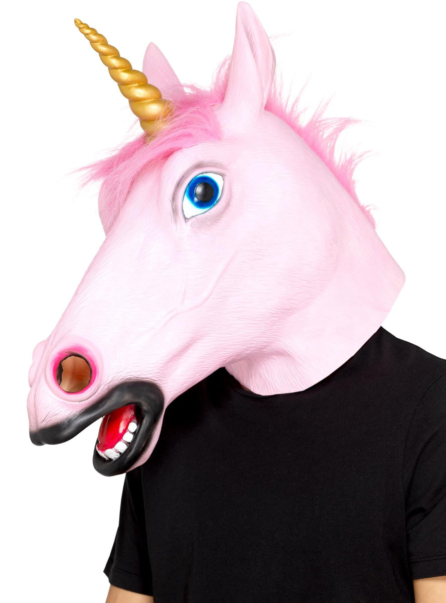 Mystical Full Head Pink Unicorn Mask - Main Image