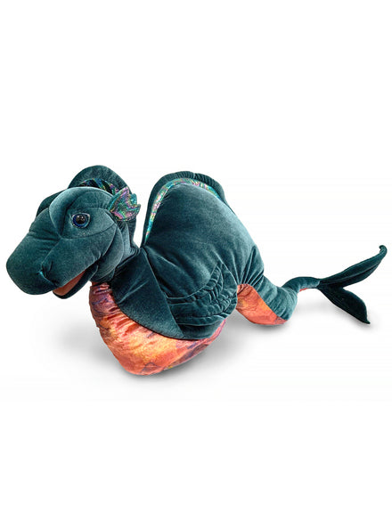 Mythical Green Nessie Hand Puppet - Main Image