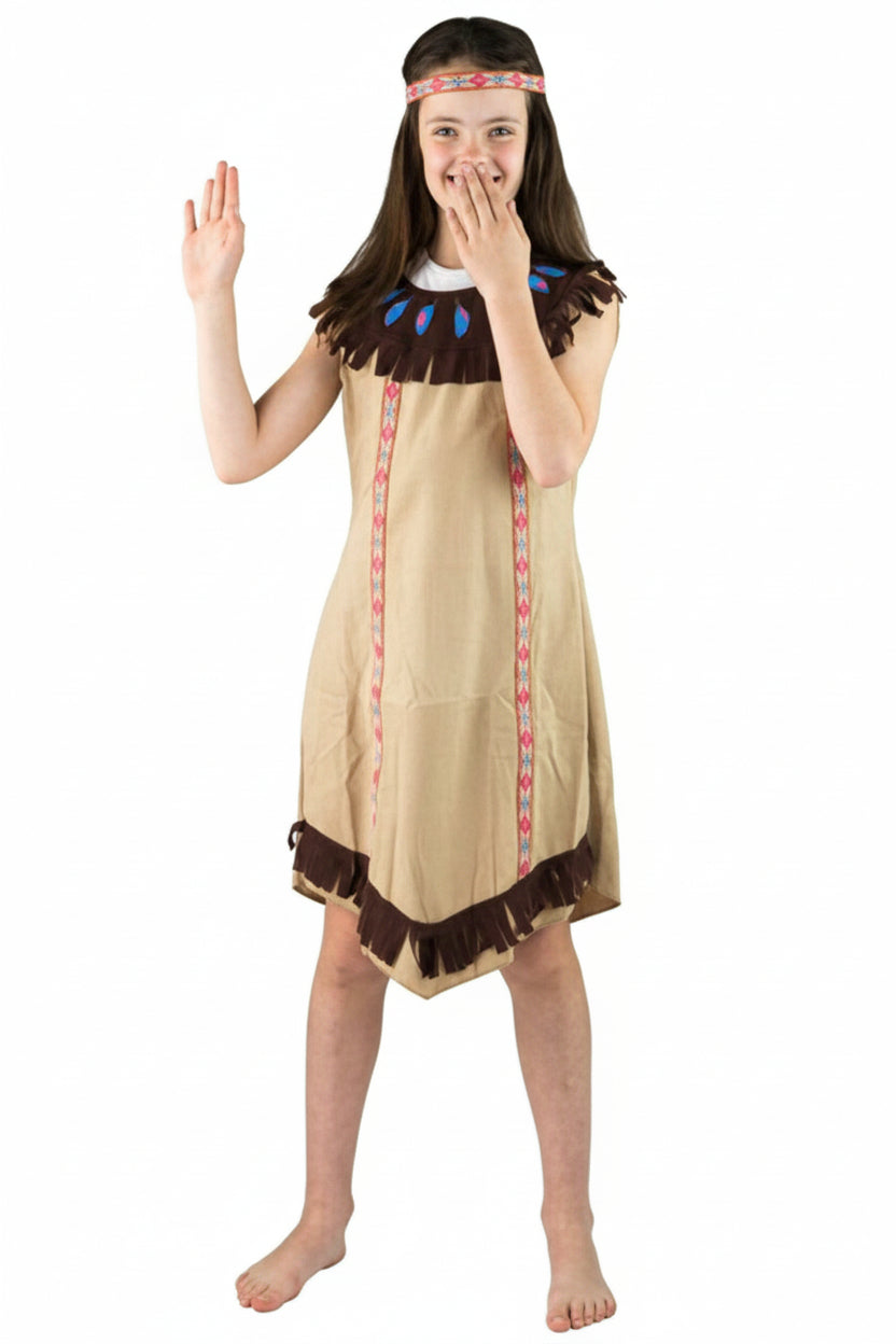 Girls Native Princess Dress Up Costume Front Image