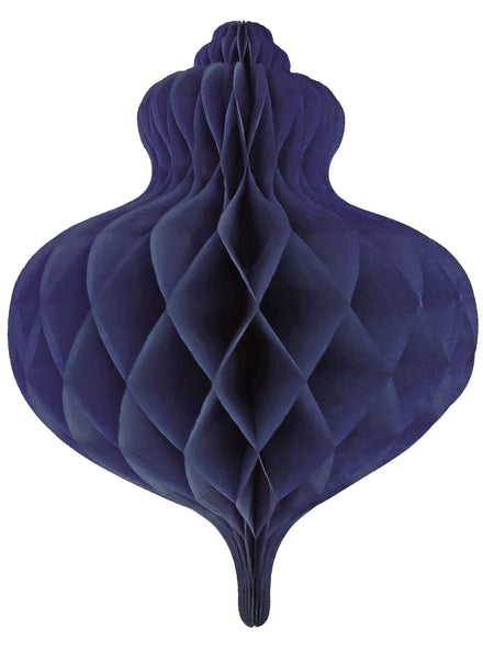 Navy Blue Tissue Paper Bauble Hanging Honeycomb Decoration 40cm