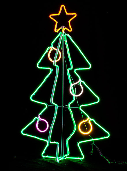 Neon 3D Christmas Tree Light Decoration