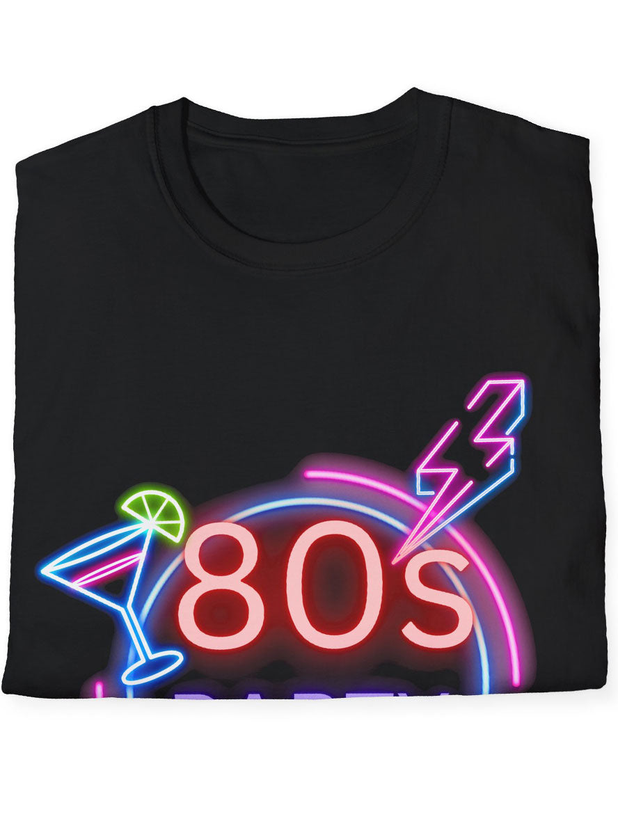 80s Party Girl Neon Print Costume Shirt - Folded Image