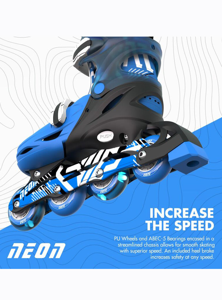 Neon Blue Combo Skates For Children - Info Image 3