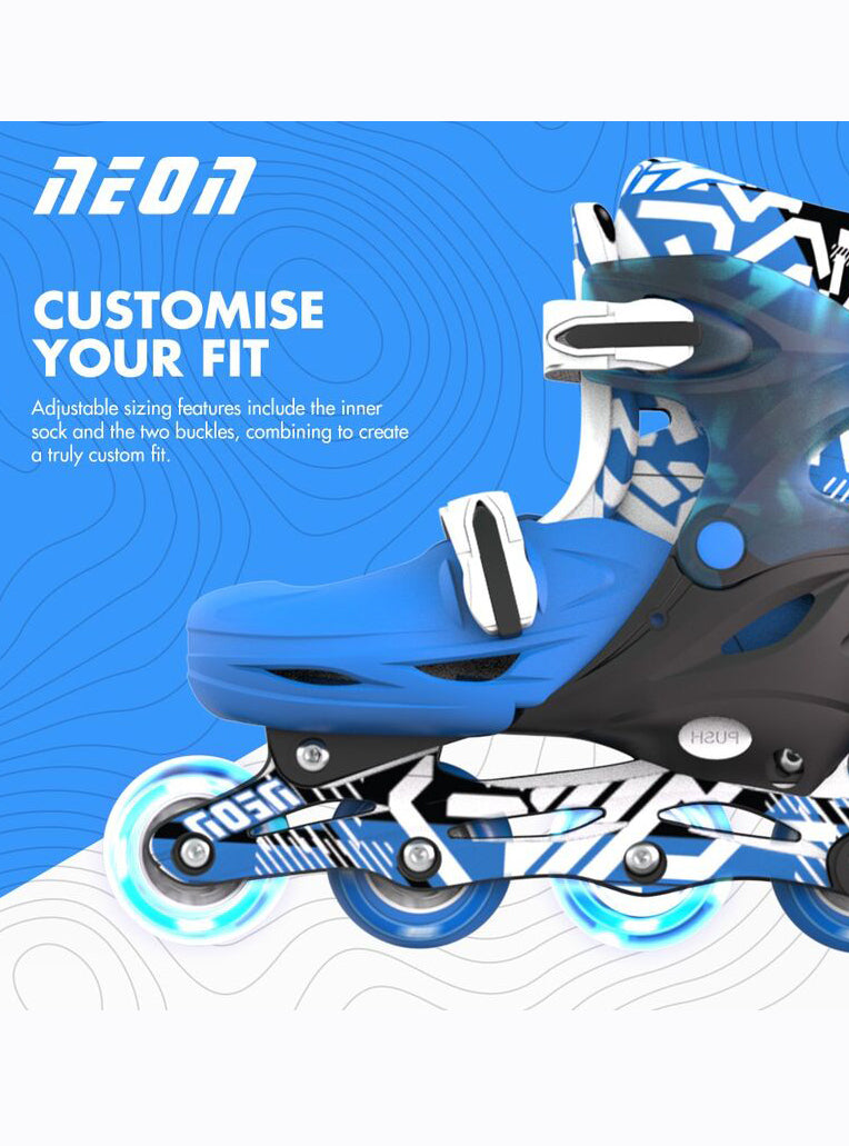 Neon Blue Combo Skates For Children - Info Image 5