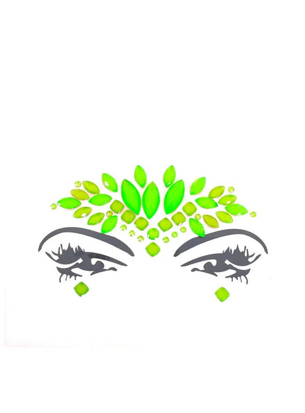 Image of Stick-On Neon Green UV Reactive Festival Face Jewels