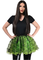 Womens Green and Black Lace Fluffy Costume Tutu - Main Image