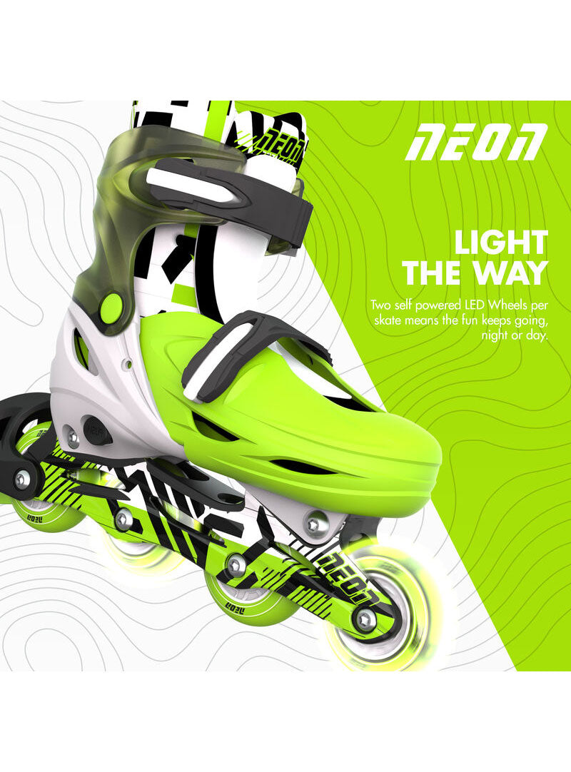 Neon Green Kids In Line Skates - Alternate Image 1