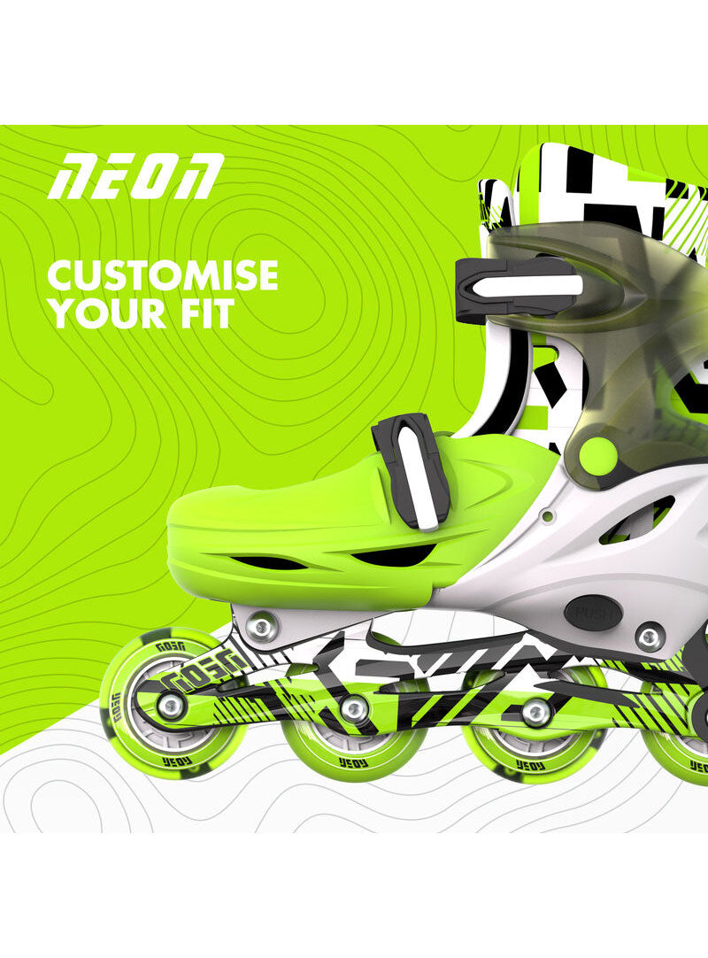 Neon Green Kids In Line Skates - Alternate Image 2
