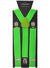 Bright Fluro Neon Green Suspenders Costume Accessory Braces - Main Image