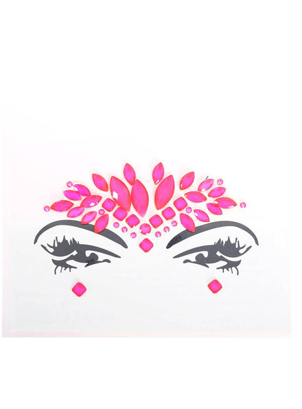 Image of Stick-On Neon Pink UV Reactive Festival Face Jewels