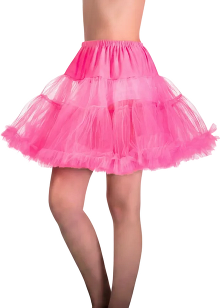 Women's Hot Pink Thigh Length Fluffy Costume Petticoat - Main Image