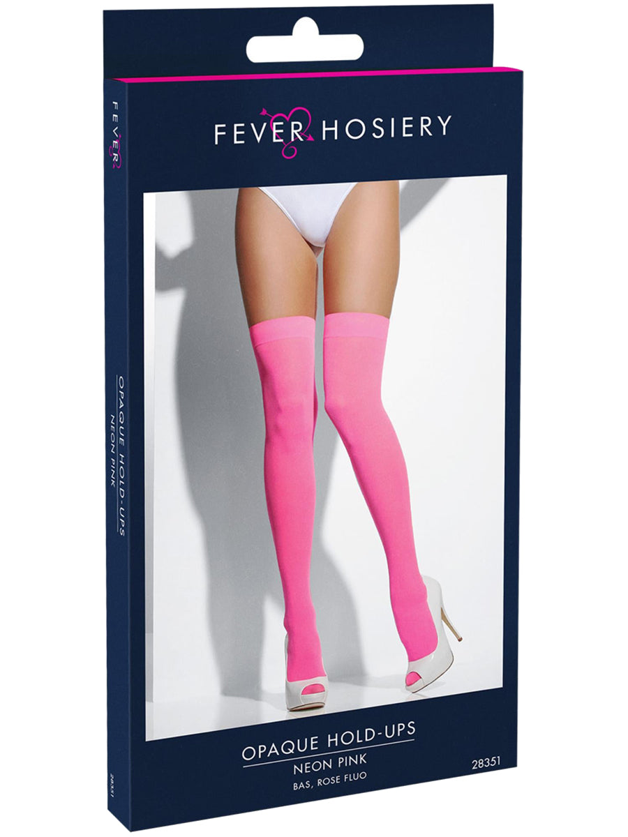 Neon Pink Thigh High Womens Stockings - Packaging Image