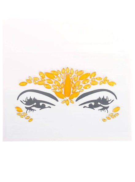 Image of Neon Orange Stick-On UV Reactive Festival Face Jewels