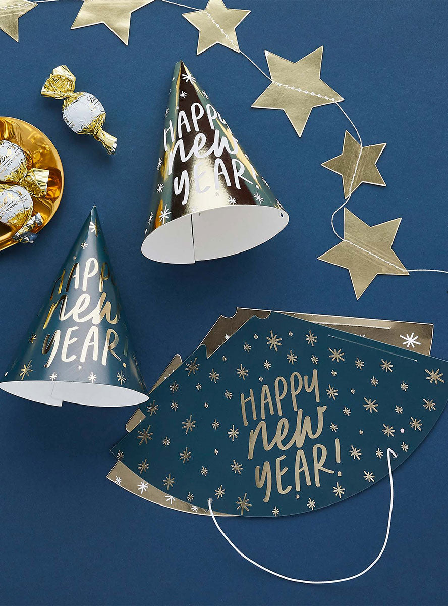New Years Eve Cone Party Hats Pack Of - Alternate Image 1
