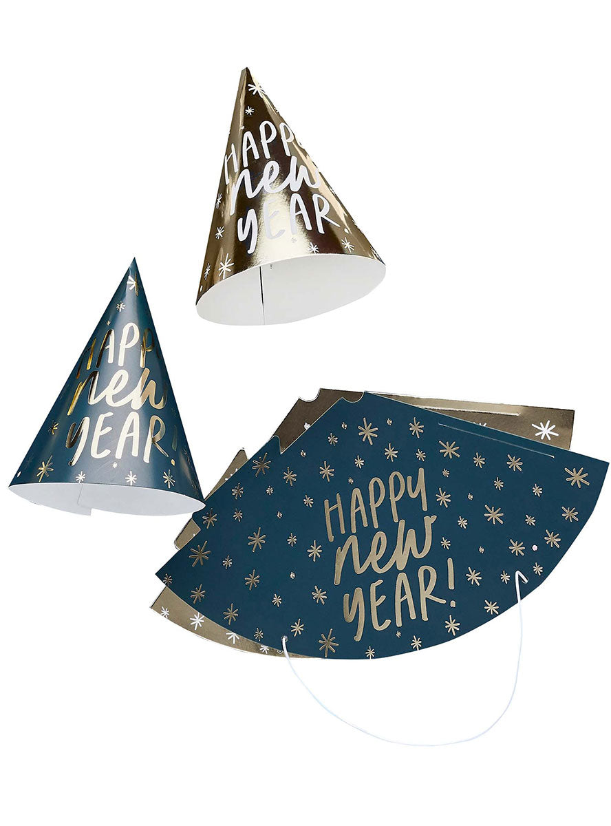 New Years Eve Cone Party Hats Pack Of - Main Image