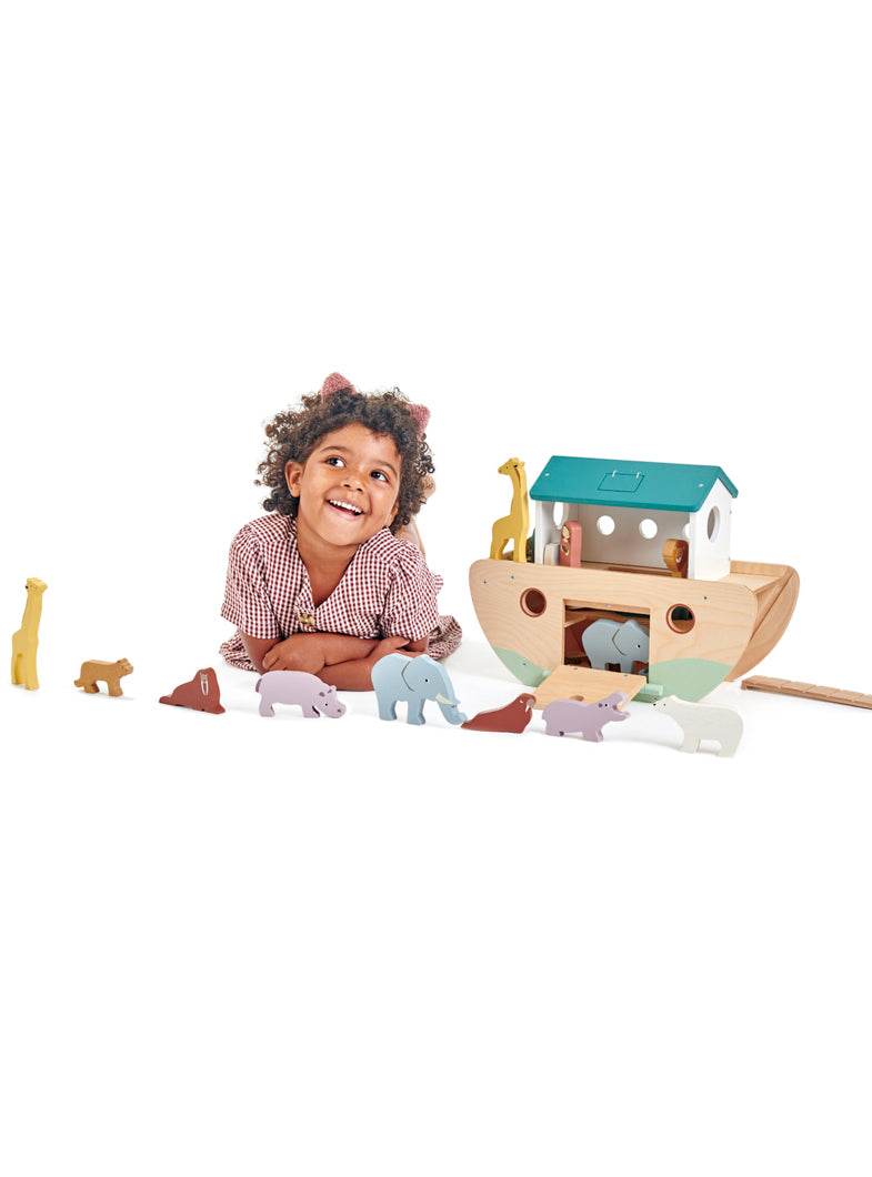 Noahs Wooden Ark Childrens Pretend Toy Set - Lifestyle Image 1