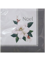 Image of Noel White Flower 20 Pack Christmas Napkins