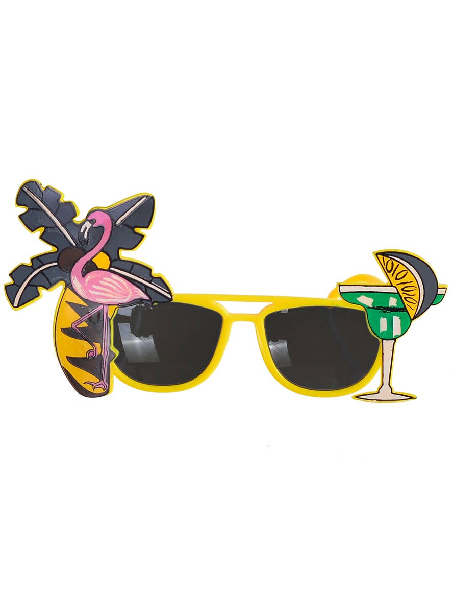Image of Novelty Hawaiian Flamingo and Margarita Costume Glasses