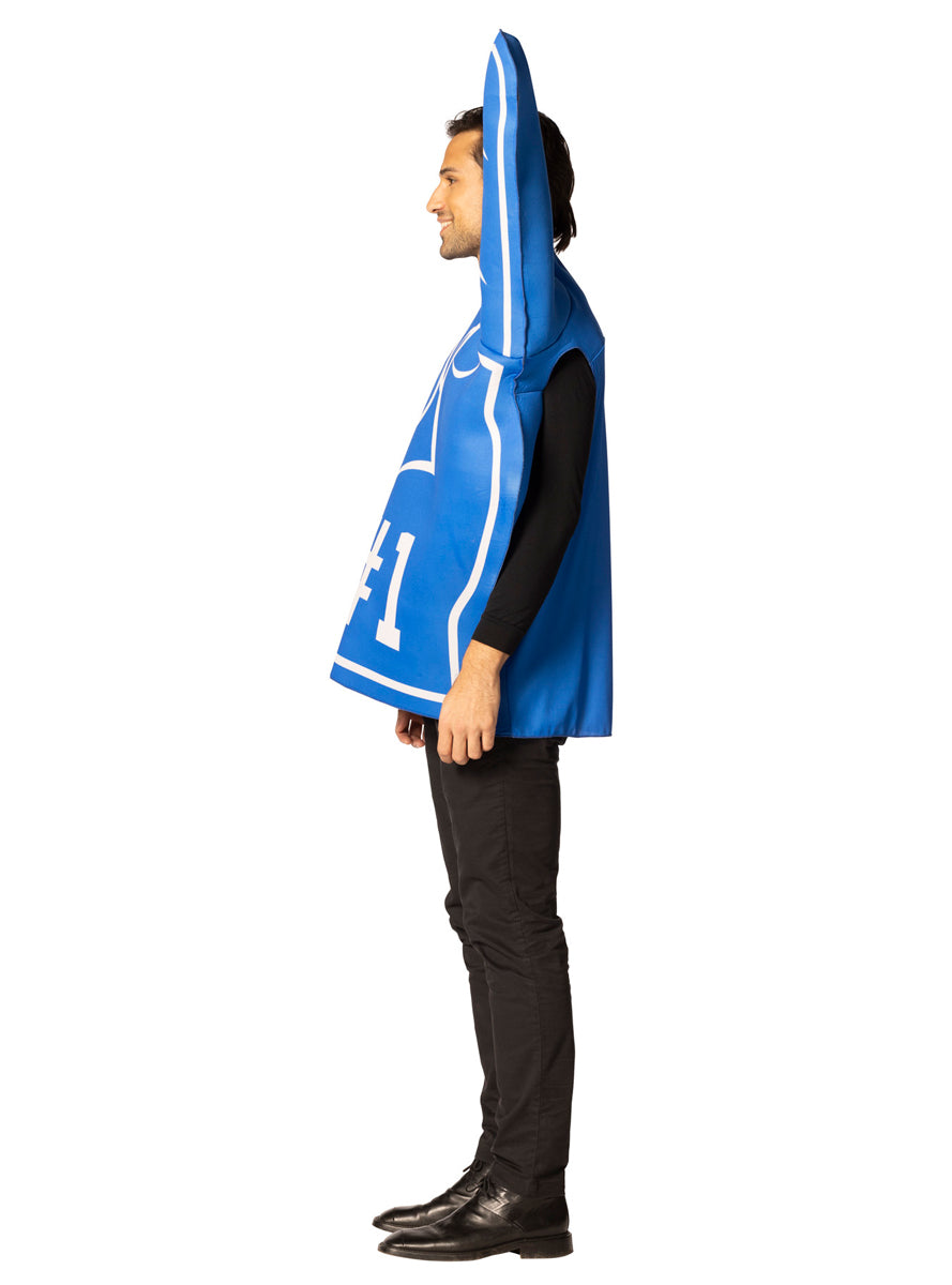 Number 1 Blue Foam Finger Novelty Adults Costume - Side Image