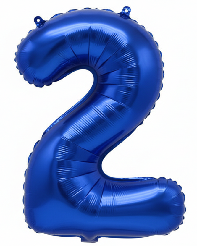 Blue Foil Number 2 35cm Balloon