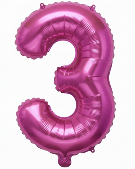 Pink Foil Number 3 35cm Balloon