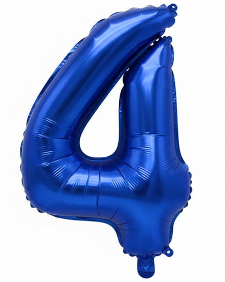 Blue Foil Number 4 35cm Balloon