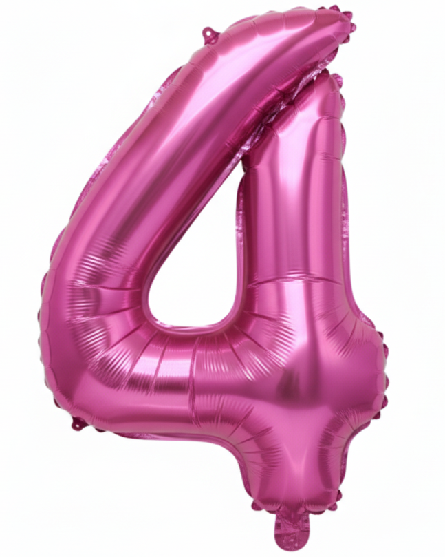 Pink Foil Number 4 35cm Balloon