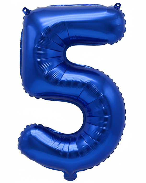 Blue Foil Number 5 35cm Balloon