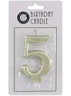 Image of Gold 9cm Number 5 Birthday Candle
