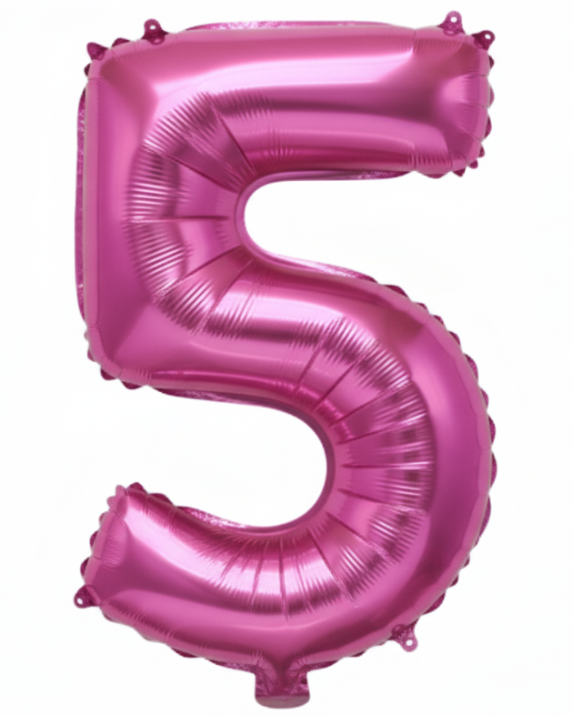 Pink Foil Number 5 35cm Balloon