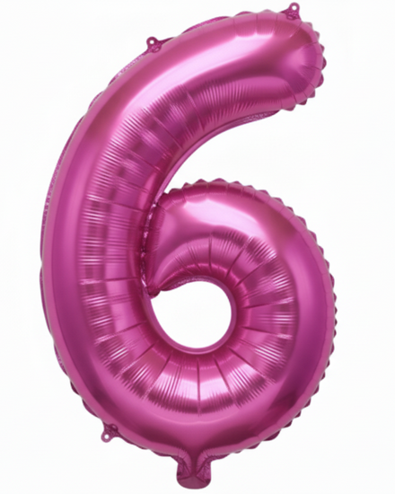 Pink Foil Number 6 35cm Balloon