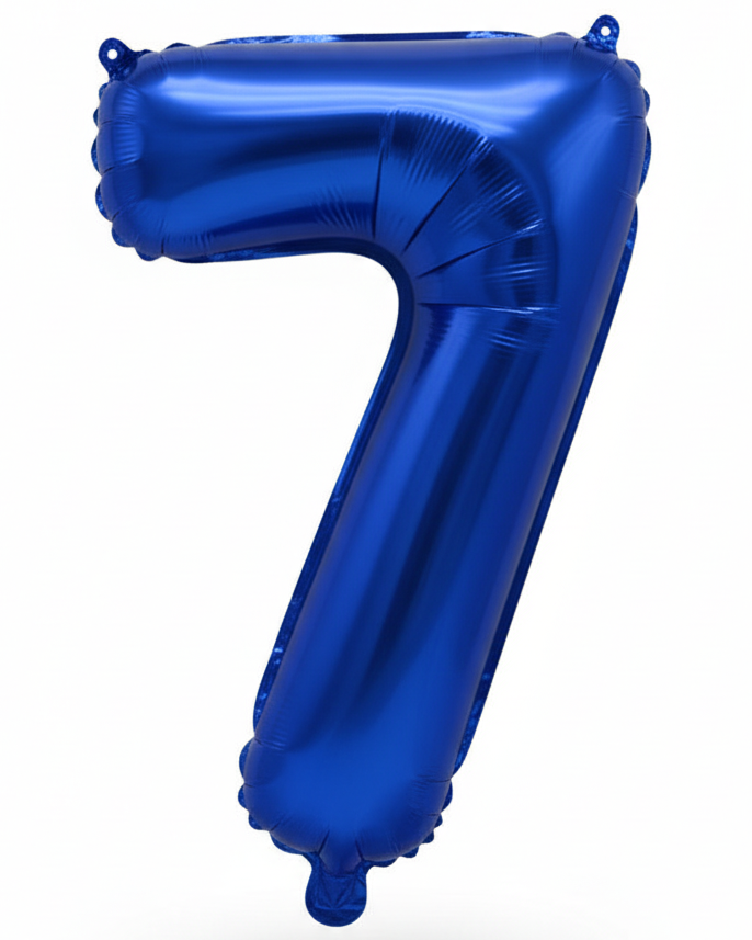 Blue Foil Number 7 35cm Balloon