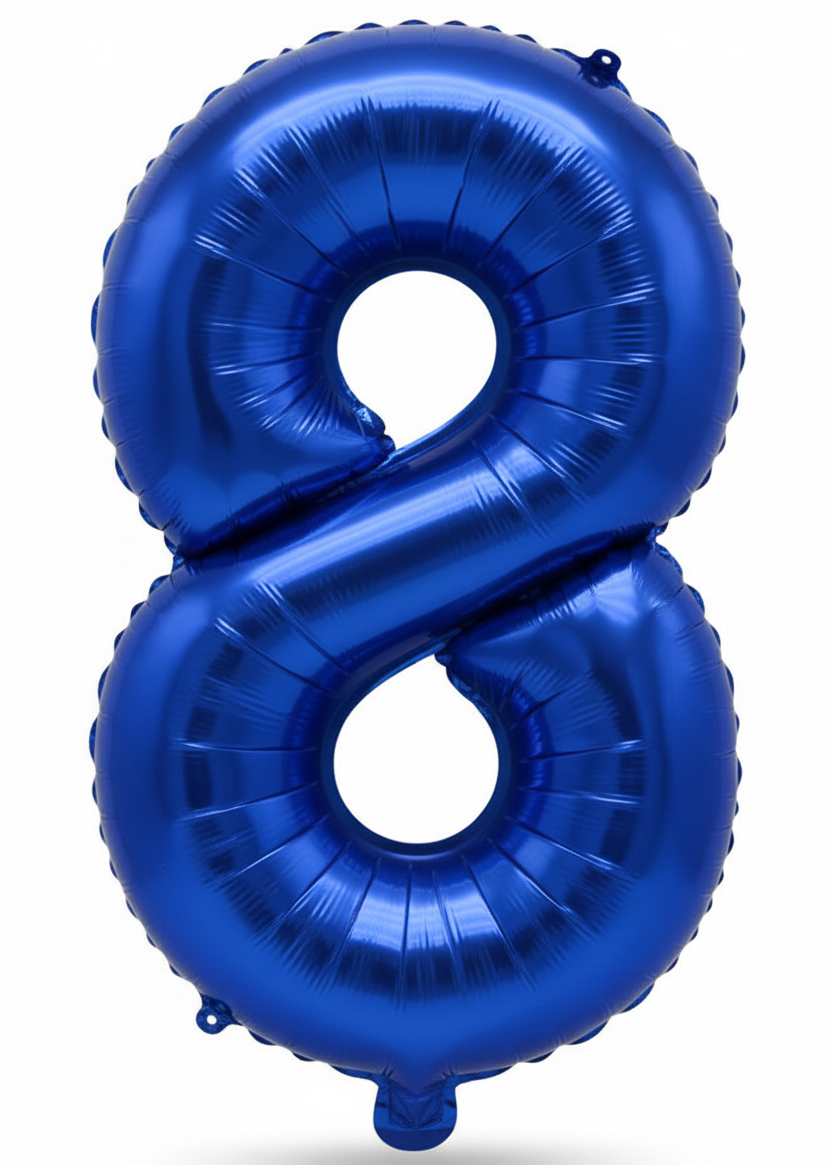 Blue Foil Number 8 35cm Balloon