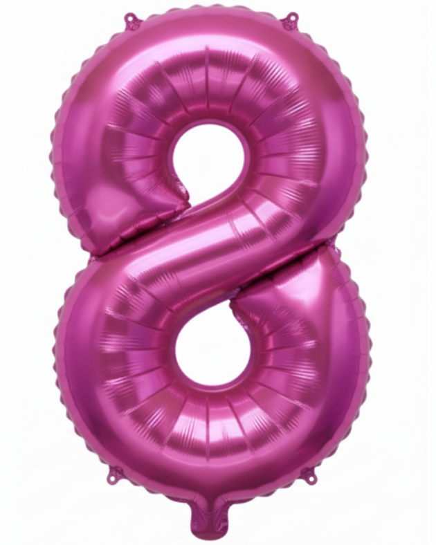 Pink Foil Number 8 35cm Balloon