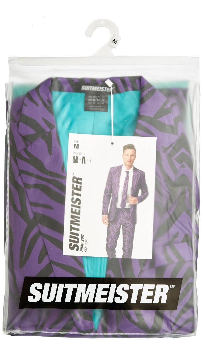 Men's Novelty Purple Tiger Stripe Pimp Suit Opposuits Package image