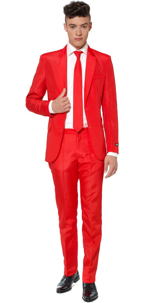 Men's Solid Red Suitmeister Novelty Suit Main Image