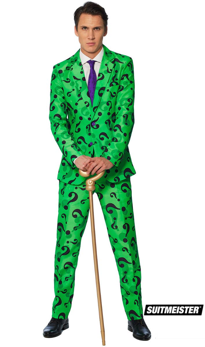 Men's The Riddler Suit Fancy Dress Suitmeister Costume Main Image