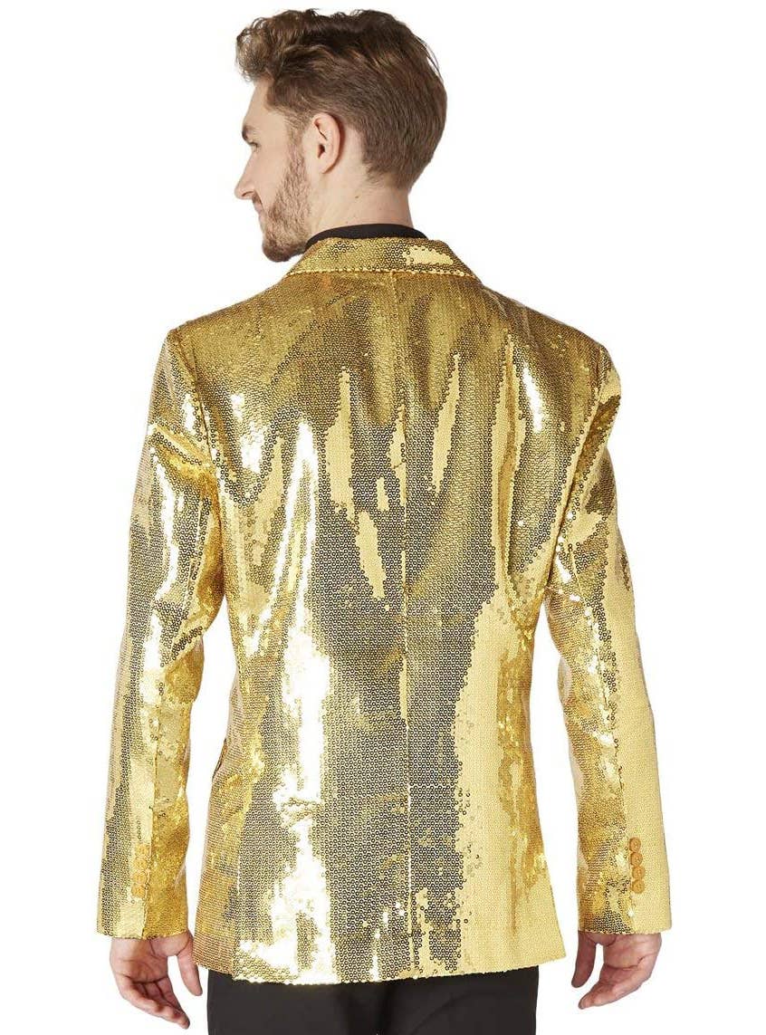 Gold Sequinned Costume Jacket for Men - Alternative Back Image