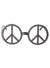 Black Peace Sign Glasses with Rhinestones