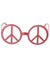 Red Peace Sign Glasses with Rhinestones
