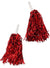 Red Metallic Tinsel Costume Pom Poms