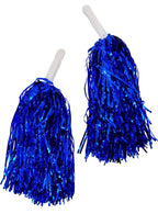 Blue Metallic Tinsel Costume Pom Poms