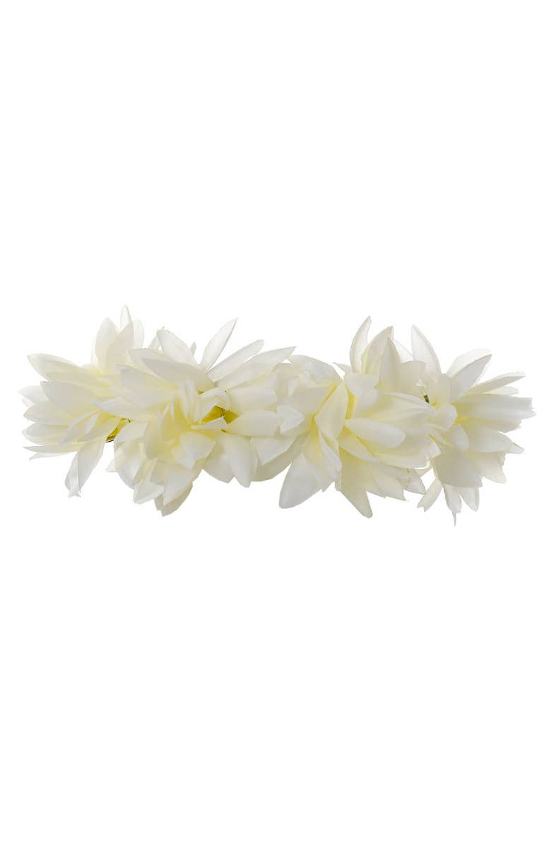 Cream coloured flower crown hippie fairy costume accessory main image