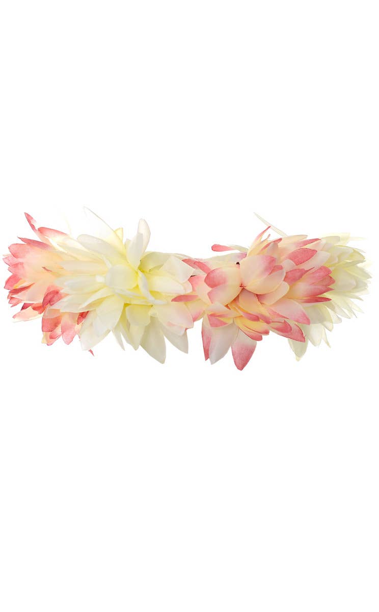 Cream and Pink tipped flower garland crown costume accessory main image