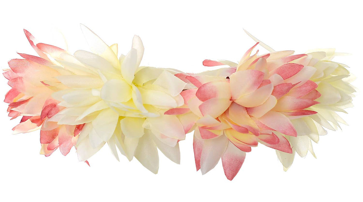 Cream and Pink tipped flower garland crown costume accessory Zoom image