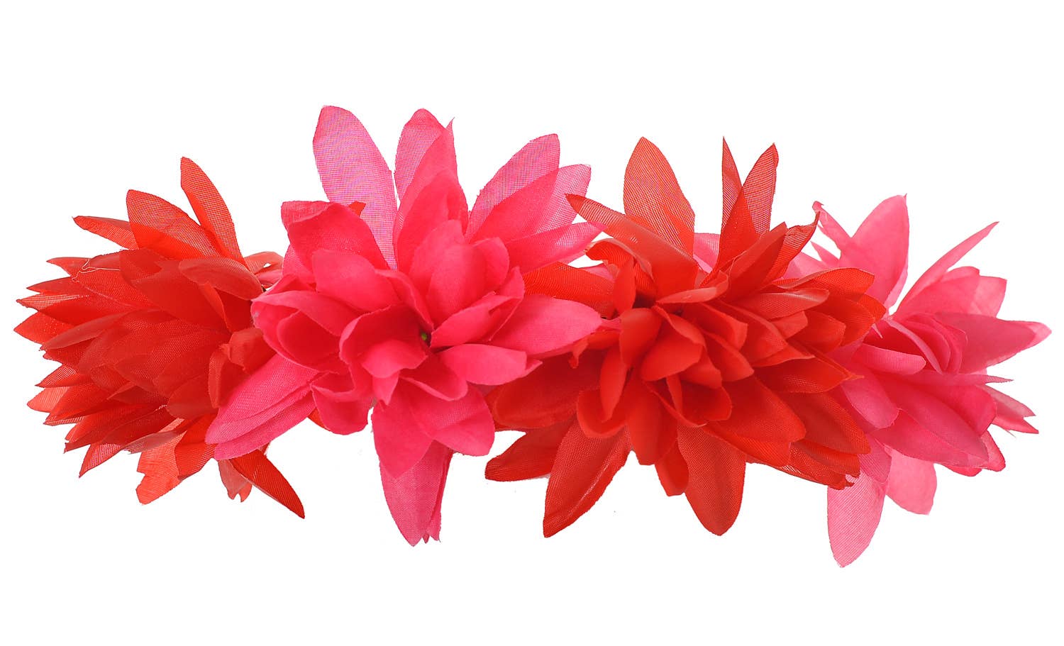 Hippie Pink and Red Flower Garland Crown Headband Costume Accessory Zoom Image