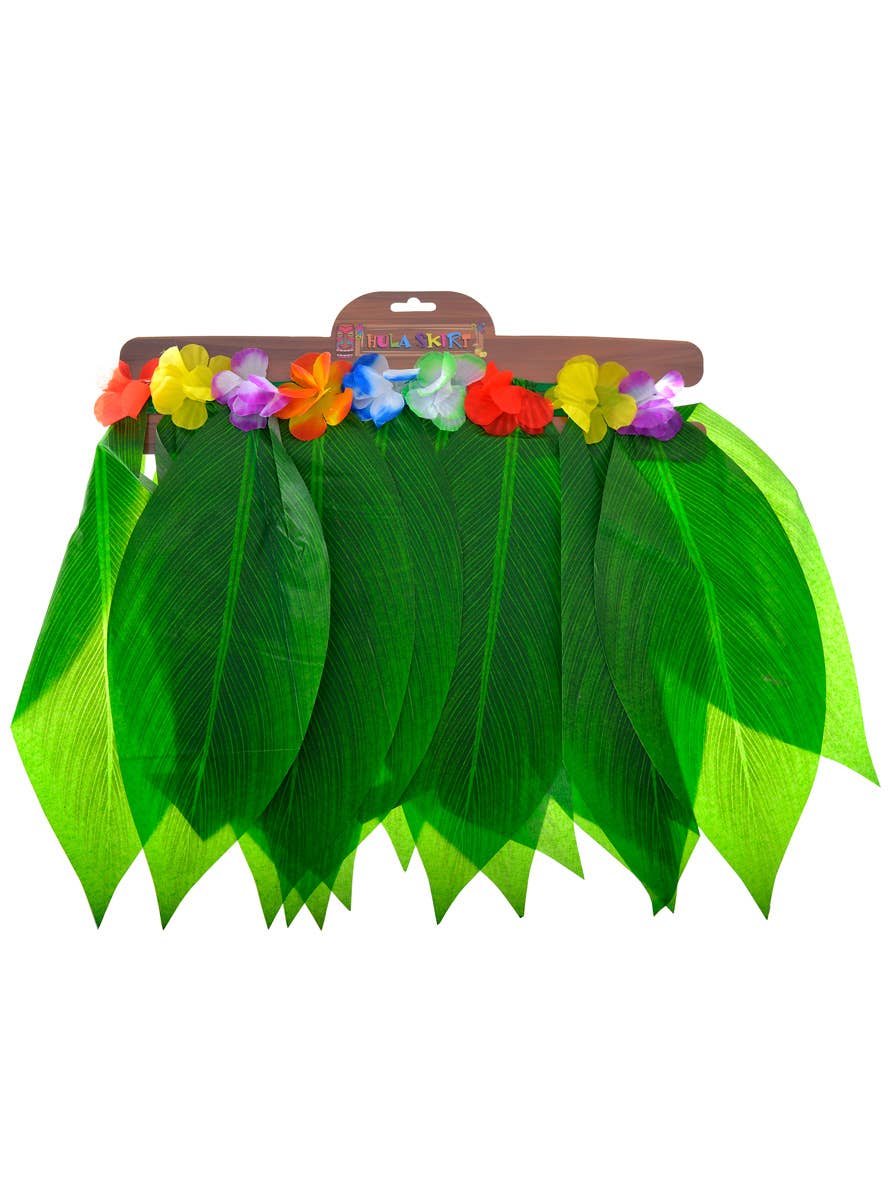 Adult's Short Green Palm Leaf Hawaiian Costume Skirt
