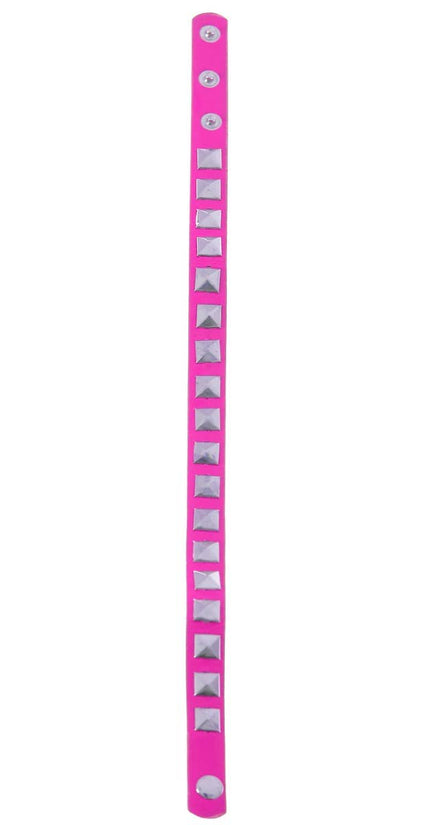 Studded 1980s Pink Punk Choker Accessory