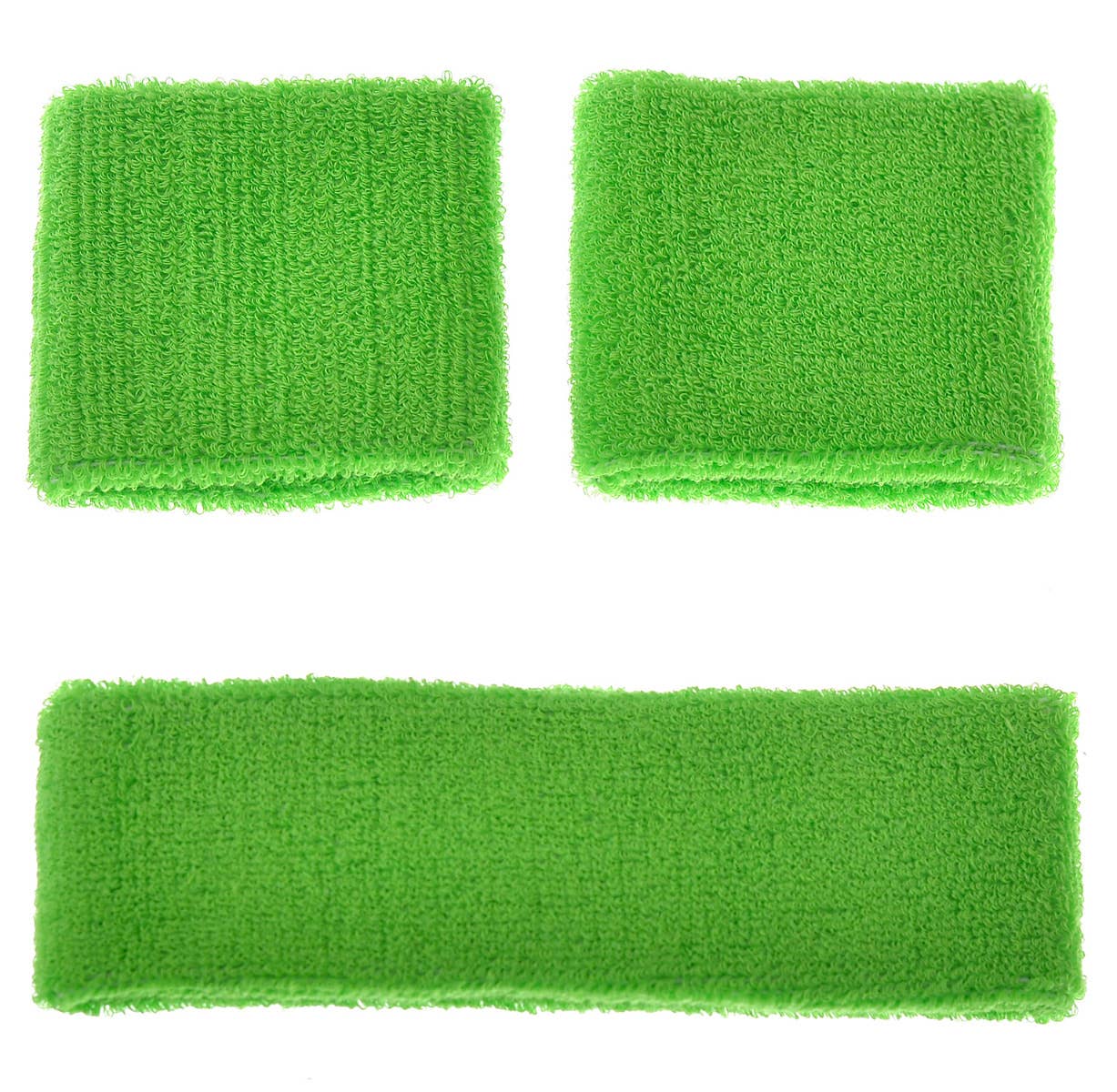 Green Neon Sports Wrist and Head Sweatbands CostGreen Neon Sports Wrist and Head Sweatbands Costume Accessories - Close Imageume Accessories Zoom Image